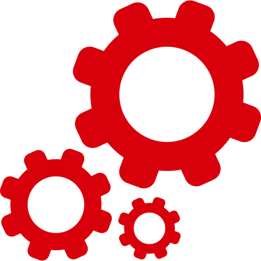 Røde tannhjul icon
